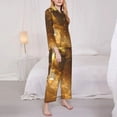 thumbnail image 3 of Disketp Golden Pig Cloud Fantasy Pajamas Set Long Sleeve Sleepwear Womens Button Down Nightwear Pj Sets-{designName}-Large, 3 of 7