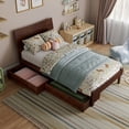 thumbnail image 4 of Phoenix Twin Size Solid Wood Platform Bed with Drawers in Walnut, 4 of 14
