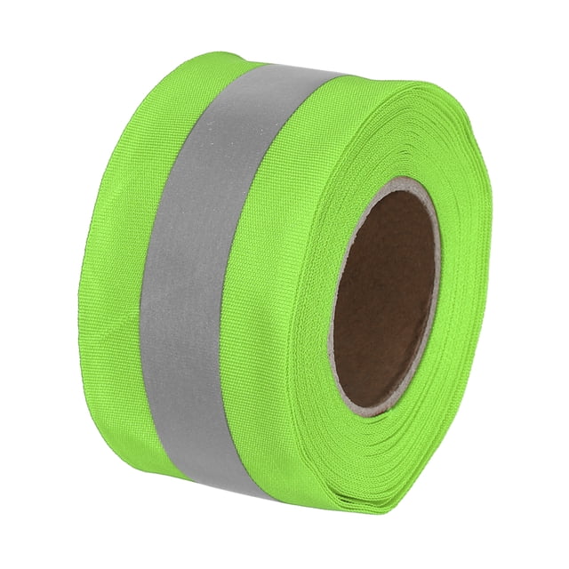 Unique Bargains Reflective Tape Strip, 2'x 33ft Reflective Tape Sew on Safety Fabric Tape, Fluorescent Yellow