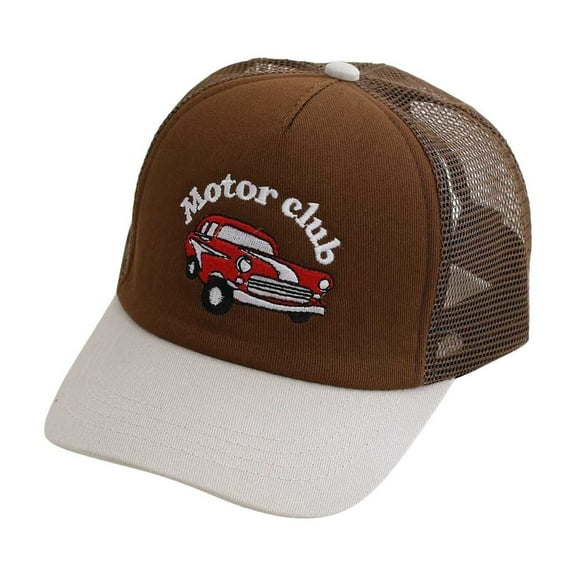 oqasdz Kids Vintage Baseball Cap for Boys and Girls Cartoon Car Prints Breathable Mesh Sun Hat for Outdoor Active Sunhat, Size 2-8 Years