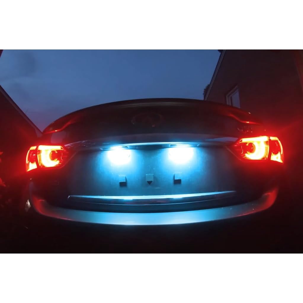 Aqua Ice Blue 18-SMD 3W Full LED License Plate Light Kit For Infiniti Q50, Nissan Juke Versa X-Trail Rogue Sport