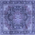 thumbnail image 1 of Ahgly Company Indoor Square Medallion Blue Traditional Area Rugs, 4' Square, 1 of 4