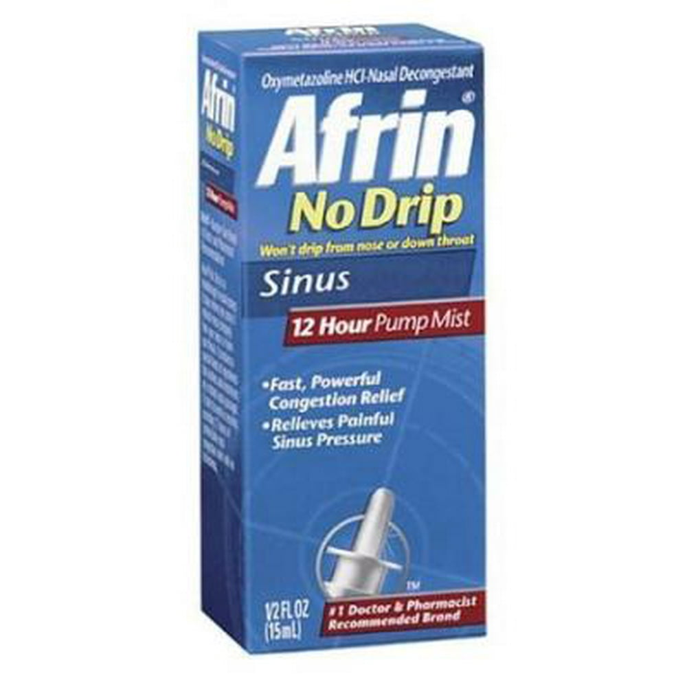 3 Pack Afrin No Drip Allergy Sinus Pump Mist, Nasal Spray 1/2 oz