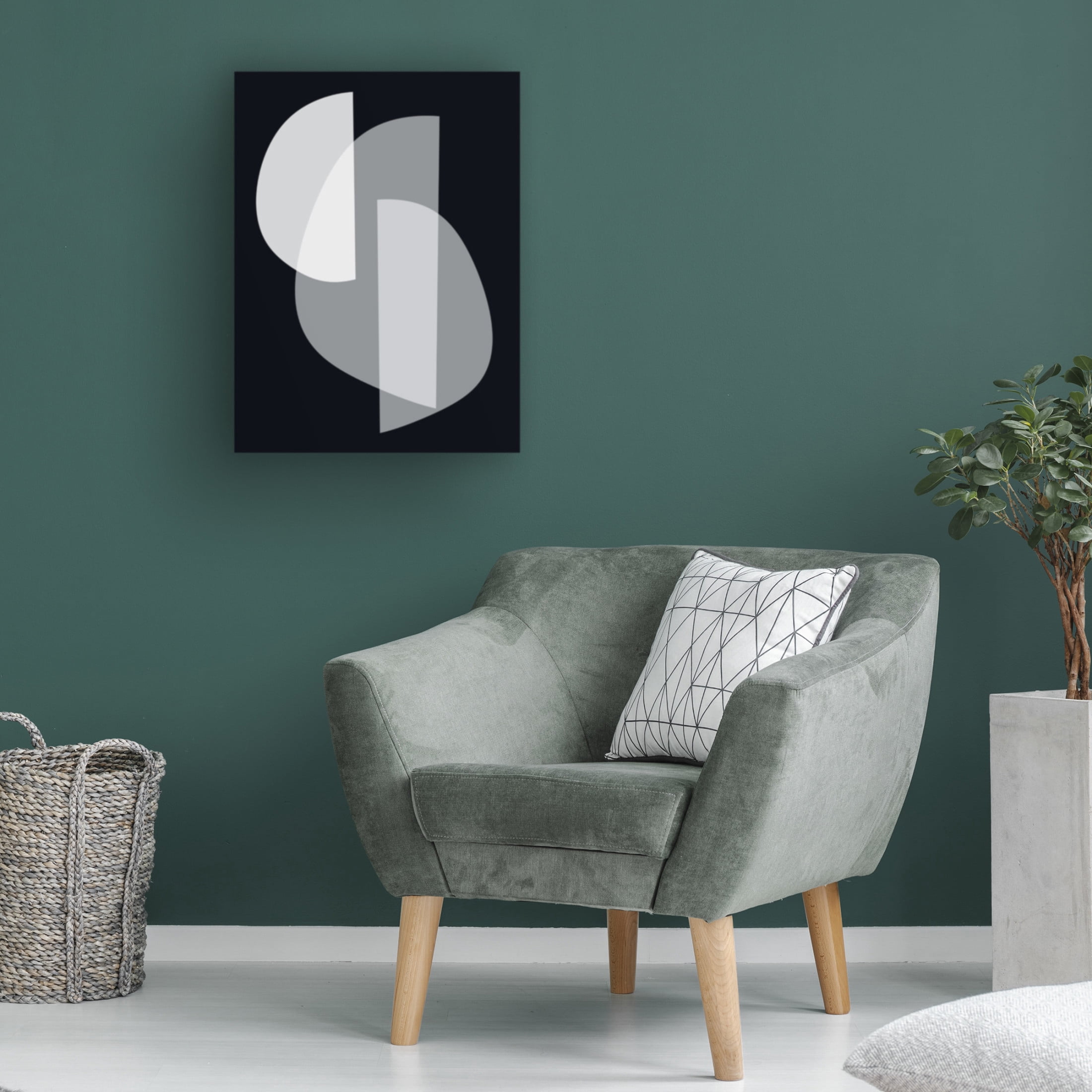 Canvas Wall Art - Tom Quartermaine 'Black and White Mid Century Abstract 3' Wall Art for Living Room, Bedroom, or Office Décor by Trademark Fine Art - 14 x 19 Inches