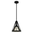 thumbnail image 2 of Hunter - Rafner 1-light Natural Black Iron, Medium Size Pendant Light, Dimmable, Geometric Style, Geometric Shaped, for Bedrooms, Dining, Living Rooms - 19449, 2 of 7