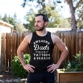 thumbnail image 2 of Mens Fitness Tank Awesome Dads Have Tattoos and Beards Tanktop Funny Fathers Day Shirt, 2 of 8