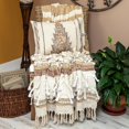 thumbnail image 6 of Parkland Collection Maya 67x52" Vereigated Wool & Fabric Throw Blanket in Beige, 6 of 6