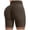 Brown, variant on Women Leggings Tummy Control Fitness Wrinkled Biker Stretch High Waist Shorts Yoga Pants,Army Green,L