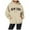 Khaki, variant on Womens Oversized Hoodies New York Letter Print Long Sleeve Hooded Drawstring With Pocket Lightweight Sweatshirts Beige