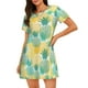 thumbnail image 1 of Fotbe Pineapples1 Bata de Dormir para Mujer con Estampado, Camisón de Algodón de Manga Corta, Ropa de Dormir Casual, 1 of 6