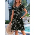 thumbnail image 3 of Vestido Zeagoo Summer para mujer con estampado floral de manga corta, 3 of 6