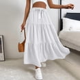 thumbnail image 4 of Lightweight Pleated Maxi Skirt with High Waist and Elegant Bows Design Comfortable Waistband Skirt for Women and Girls, 4 of 9