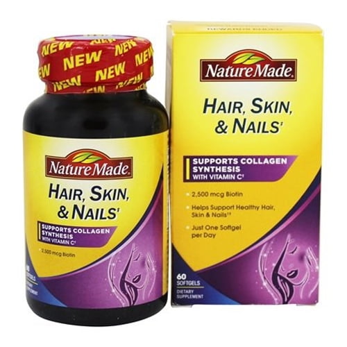 Nature Made Hair, Skin And Nails with Biotin Softgel, 60 Ea, 2 Pack