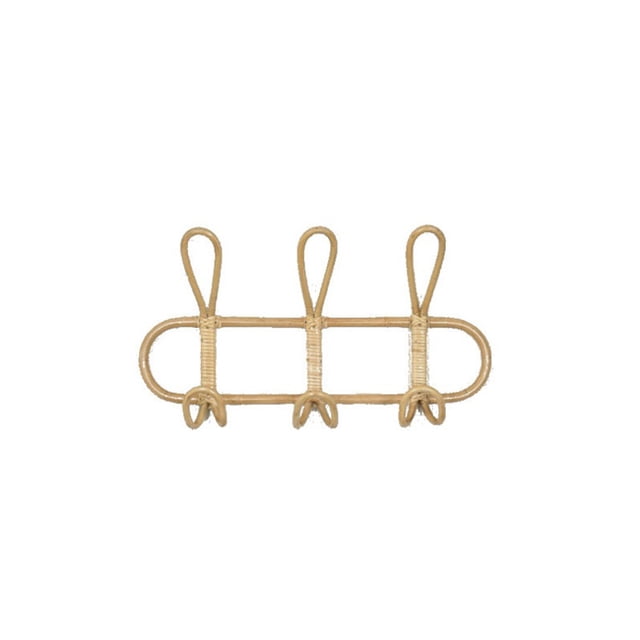 Advancent Ganchos de pared de ratán, organizador de ropa para niños, ganchos para colgar ropa, decoración para adornos de tienda de ropa Almacenamiento y organización del hogar 3 Ganchos 40x20cm Advancent HA066417-01B