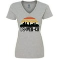 thumbnail image 3 of Inktastic Denver Colorado Skyline Vintage Women's V-Neck T-Shirt, 3 of 5