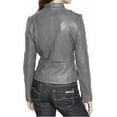 thumbnail image 2 of HOT! Women's Genuine Lambskin Leather Jacket Slim Fit Biker Gray jacket Coat W552, 2 of 3