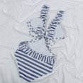 thumbnail image 3 of LYXSSBYX Plus Size Swimwear One Piece Women's Fashion Lace Shoulder Stripe Printed Lace Swimsuit Sexy Lace Up Bikini, 3 of 7