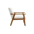 thumbnail image 4 of Mid-Century Modern Accent Chairs, Arm Chair with Solid Wood Armrest and Feet, Retro Linen Leisure Chair Side Chair, Comfy Lounge Chair Reading Chair for Living Room, Bedroom (Beige), 4 of 7