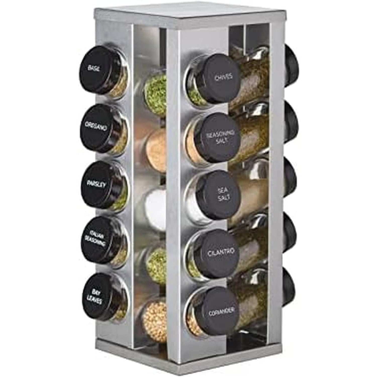 Bamboo 3-in-1 Spice Organizer for Countertop, Wall, and Drawer