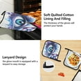 thumbnail image 4 of 5 Pcs Kitchen Set Heat Resistant Oven Mitts and Non-Slip Pot Holders with Adjustable Cooking Apron Watercolor Eye with Butterfly, 4 of 6