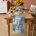thumbnail image 2 of Summer Coastal Table Runner 72 Inches, Nautical Anchor Sailboat Marine Life Vintage Bed Runner Dresser Scarves Tabletop for Indoor Outdoor Parties/Ceremony/Banquet, 14" x 72", 2 of 9