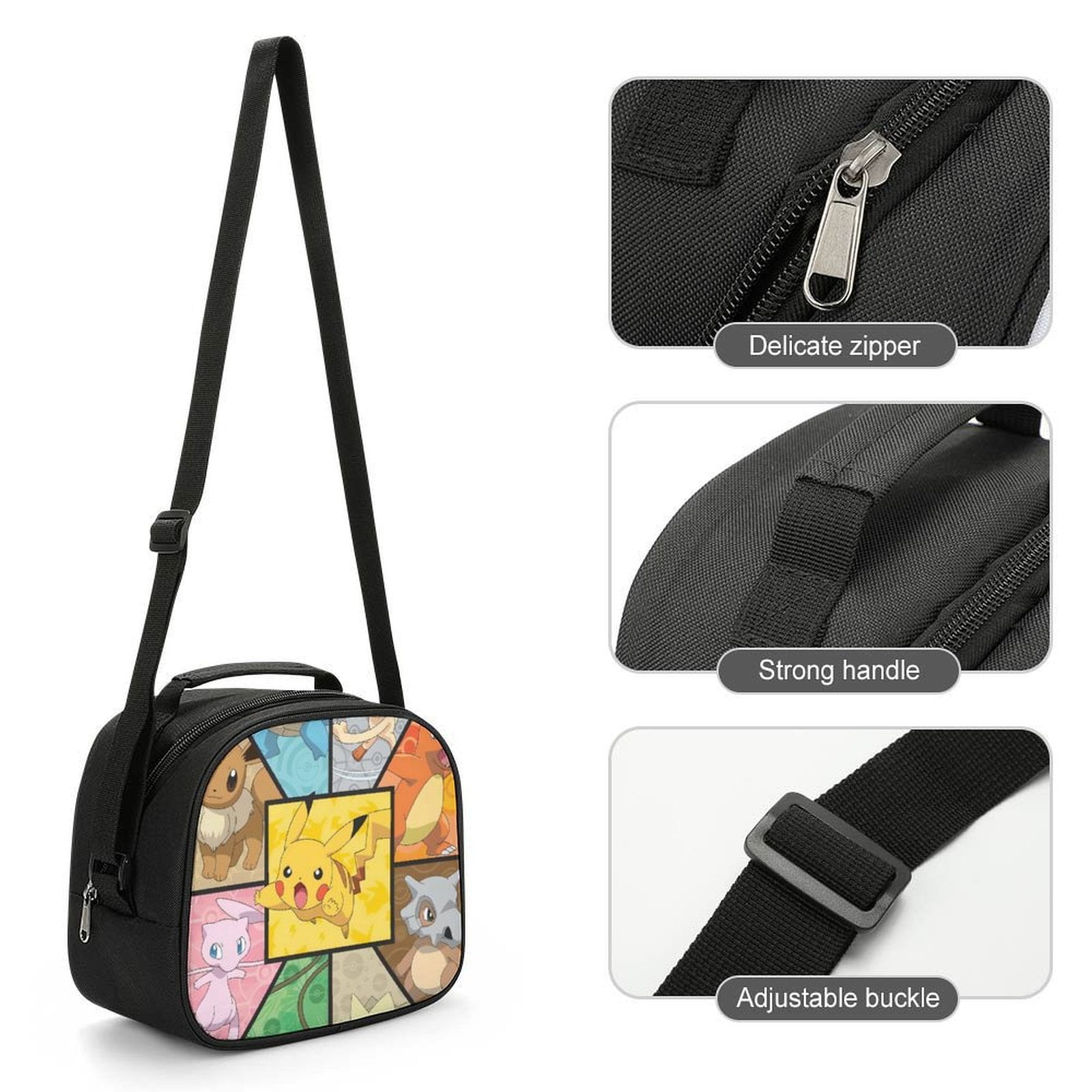 Poke-mon Cartoon Lunch Bags Are Suitable For Work Travel And Outdoor Activities One size
