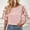 Pink, variant on SNKSDGM Women's Plus Casual Easter Shirts Womens Shirts Casual Summer Women's Lightweight Blouse Daily Lace Sleeve Patchwork Daily Round Neck Regular fit Tops Women's Tops 3/4 Sleeve V Neck