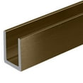 thumbnail image 2 of Brixwell SDCD38BBRZ-CCP18-XCP5 Brushed Bronze 3/8" Fixed Panel Shower Door Deep U-Channel -  18" Stock Length - pack of 5, 2 of 3