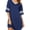 A-Navy, variant on MLDRA Nightgown for Women Short Sleeve Sleepwear Casual Cotton Sleep Shirt Soft V Neck Lounge Sleep Shirts Color Block