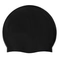 thumbnail image 1 of Gorro de natación de silicona para hombre y mujer, impermeable y antideslizante, pelo largo de mujer, muy elástico, gorro de natación con forma de bulbo, color negro, 1 of 6