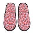 thumbnail image 2 of KLL Strawberry Slippers for Women Men House Slip on Indoor Outdoor Bedroom Furry Fleece Lined Ladies Comfy Anti-Skid Rubber Hard Sole-, 2 of 8