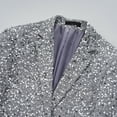 thumbnail image 3 of Traje informal ajustado de estilo coreano para hombre, personalidad escénica, presentador de espectáculos, chaqueta de traje de color sólido con lentejuelas para hombre, 3 of 4