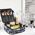 thumbnail image 5 of FORMRS Travel Makeup Bag Large Capacity Train Case Cosmetic Organizer with Adjustable Dividers, Blue Cats and Hearts, 5 of 8