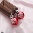 thumbnail image 5 of Christmas Red Green Bulb Ornament Drop Dangle Earrings Acrylic Snowflake Flower Lucky Star Round Ball Huggie Hook Hoops Earring Fashion Xmas Festive Jewelry Gifts for Women Daughter, 5 of 7