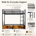 thumbnail image 5 of Miniyam Twin Over Twin Metal Bunk Bed with Storage Drawers, Convertible Bunk Bed with Guardrails, Ladder, Black, 5 of 7