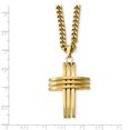 thumbnail image 3 of Pendentif Croix Plaqué Or en Acier Inoxydable Chaîne Collier 24 Po, 3 of 3
