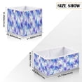 thumbnail image 2 of Foldable Fabric Storage Bin Home Cubes Clothing Organizer Bins Large Collapsible Box Basket for Home Organizer Blue and Purple Rhombus Shapes, 2 of 7