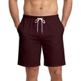 thumbnail image 4 of IAJDKMEK Men's Casual Lounge Shorts - Breathable Solid Color Shorts for Men, Sleep and Relax Shorts for Summer Nights,Wine 2XL, 4 of 5