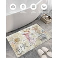 thumbnail image 5 of Shag Bath Rugs Summer Nautical Ocean Jellyfish Starfish Plush Soft Fluffy Doormat Floor Carpet,Non-Slip Living Room Bedroom Kitchen Entryway Door Mats Beach Theme Retro Words, 5 of 6