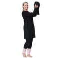 thumbnail image 5 of HNMKIU Swimming Suits for Women Plus Size Full Coverage Loose Fit Long Sleeve Swim Dress with Hood and Pants Womens Swimwear 01_Black，XXXL, 5 of 7