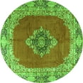 thumbnail image 1 of Ahgly Company Indoor Round Medallion Green Traditional Area Rugs, 4' Round, 1 of 1