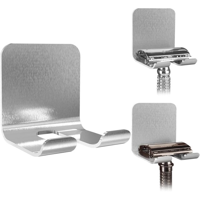 Linkidea Support Mural de Rasoir de Sécurité pour Douche, Crochet Adhésif pour Rasoir, Support Mural pour Salle de Bain Compatible avec Vikings, Rasoir de Sécurité Double Tranchant Merkur