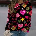 thumbnail image 2 of Moda mujer suelta cuello redondo casual manga larga impresa señoras sudadera tops Pompotops  FGAJ1762, 2 of 4