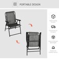 thumbnail image 4 of Patio Folding Chair, Outdoor Bungee Sling Chair W/ Armrests, Portable Lawn Chair For Camping, Garden, Pool, Beach, Backyard, Gray, 4 of 9