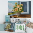 thumbnail image 2 of Designart ' Still Life With Orange Flowers In Vase At The Window ' Traditional Canvas Wall Art Print, 2 of 4