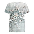 thumbnail image 3 of Plus Size Tops for Women ,Summer Tops,Women's Fashion Printed T-shirt Short Sleeves Blouse Round Neck Casual Tops Clearance Sales Today Deals Prime, 3 of 3
