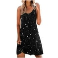 thumbnail image 2 of ICHUANYI Clearance Women's Sleeveless Dress Visually Thin Dress Fashion Floral Print Summer New Arrivals Printing Dress(Black, XXL) ICHUANYI WER2023080815837, 2 of 7