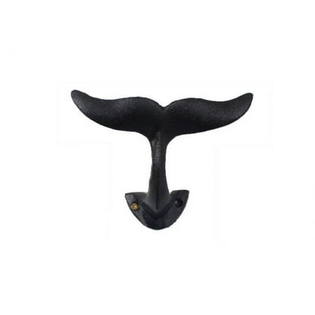 

[Pack Of 2] Rustic Black Cast Iron Decorative Whale Tail Hook 5