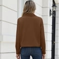 thumbnail image 4 of Resicozy Womens Fashion Cropped Jacket Corduroy Button Down Long Sleeve Coats Lightweight Plain Jackets with Pockets 2026 Brown 2XL, 4 of 4