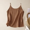 thumbnail image 2 of Cotton Linen Tank Tops for Women 2026 Summer Sleeveless Spaghetti Strap Tees Casual Loose Soild Color Tunic Shirts Brown M, 2 of 6